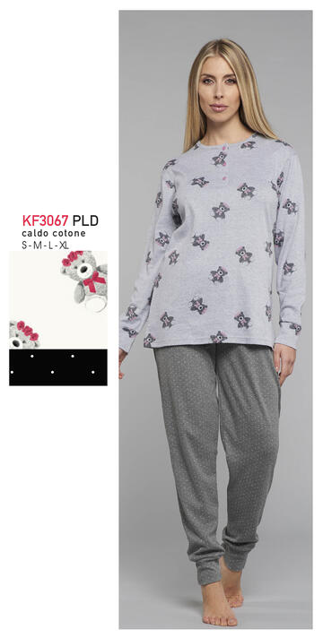 ART. KF3067 PLD- pigiama donna interlock m/l kf3067 pld - Fratelli Parenti